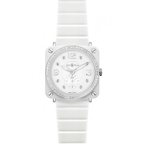 Bell and Ross Aviation White Ceramic Diamond Unisex Watch BRS-WHT-CERT-PHT watches