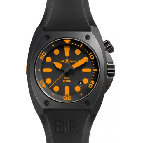 Bell and Ross BR02-92 Automatic Black Dial BR02-ORANGE watches