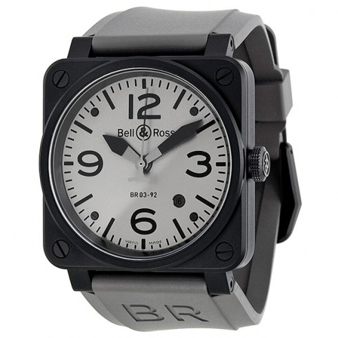 Bell and Ross Commando Automatic Grey Dial Matte Black PVD Men's Watch BR0392-COMMANDO watches