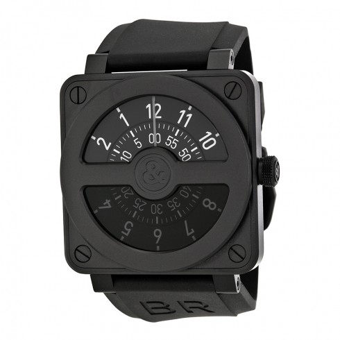 Bell and Ross Compass Black Dial and Black Rubber Strap Men's Watch BR01-92-COMCARBN watches