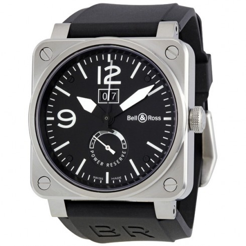Bell and Ross Grande Date and Reserve De Marche Automatic Men's Watch BR0390-BL-ST watches