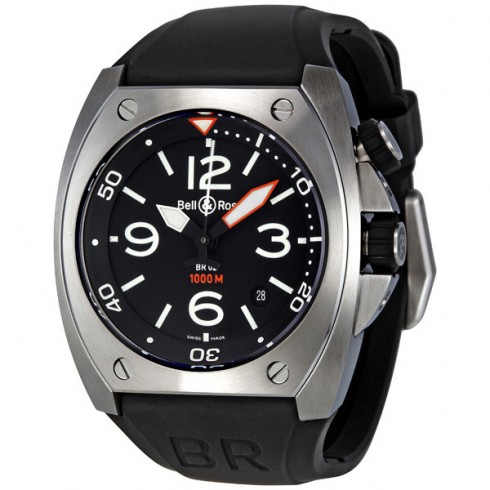 Bell and Ross Marine Black Dial Steel Case Men's Watch BR0292-STEEL watches