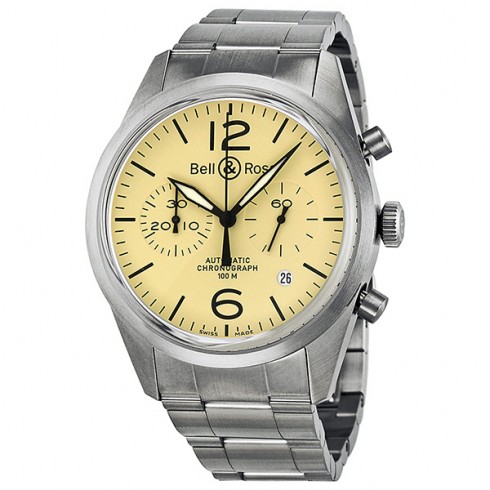 Bell and Ross Original Automatic Chronograph Beige Dial Men's Watch BR126-BEI-ST-SS watches