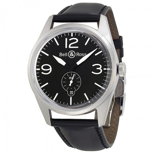 Bell and Ross Vintage Black Dial Black Leather Men's Watch BRV123-BL-ST-SCA watches
