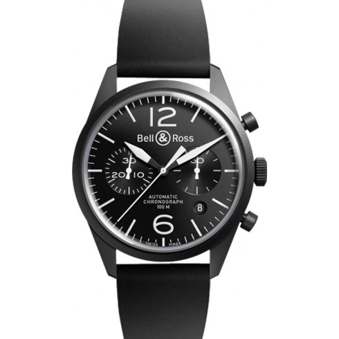 Bell and Ross Vintage Original Automatic Chronograph Black Dial Black Rubber Men's Watch RBRV126-BL-CA-SRB watches