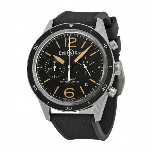 Bell and Ross Vintage Sport Heritage Black Dial Automatic Men's Watch BRV126-ST-HER-SRB watches