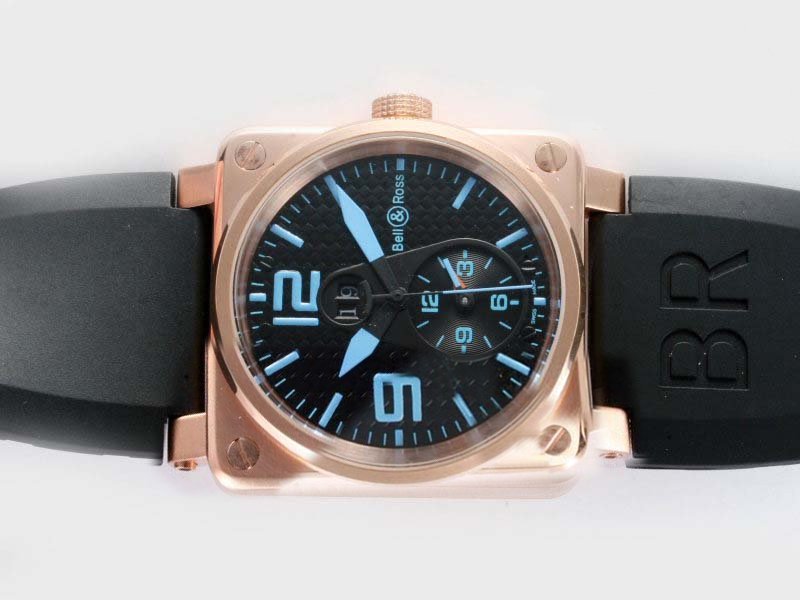 Bell Ross BR01-92 BR01-92-BD-B-V-27 42x42mm Black Crocodile Leather Strap Black Dial Watch watches