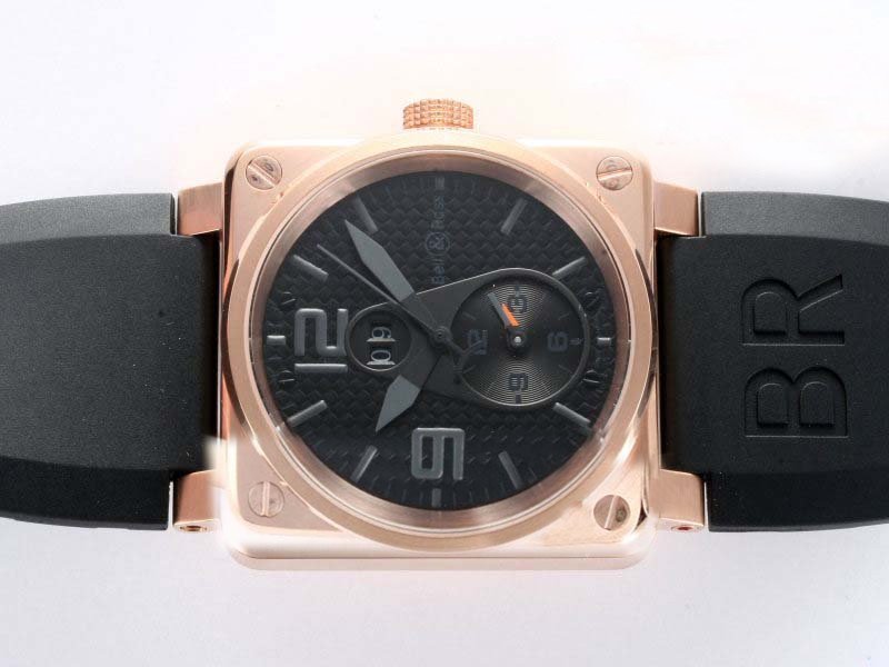 Bell Ross BR01-92 BR01-92-BD-B-V-27 46x46mm Black Dial Rose Gold Case Watch watches