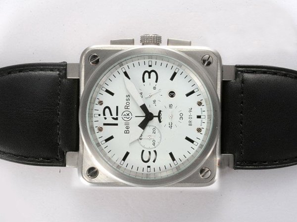 Bell Ross BR01-92 BR01-92 White Quartz Chronograph 46x46mm Midsize Watch watches