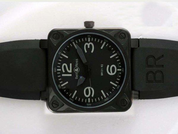Bell Ross BR01-94 Chronograph BR01-94 Black Dial Carbon 46x46mm PVD Case Watch watches