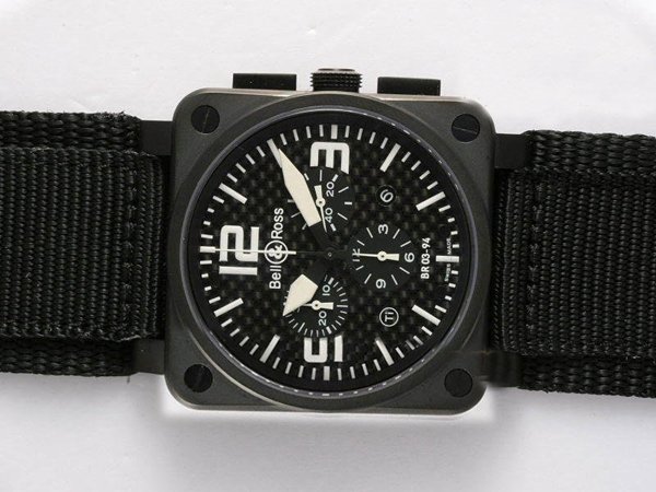 Bell Ross BR01-94 Chronograph BR01-94 Black Midsize Square Quartz Chronograph Watch watches