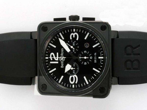 Bell Ross BR01-94 Chronograph BR01-94 Black PVD Bezel Automatic Black Dial Watch watches