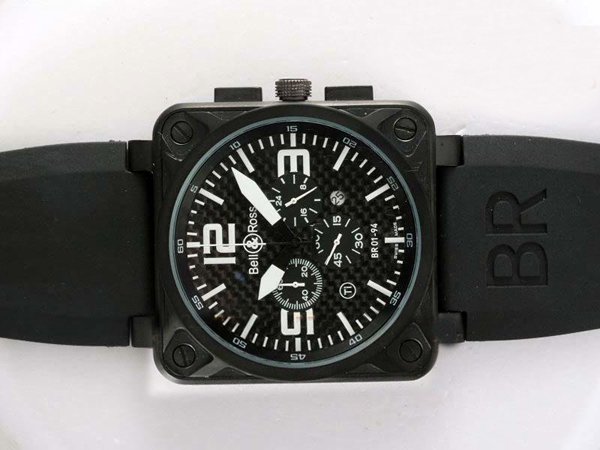 Bell Ross BR01-94 Chronograph BR01-94 Black Quartz Chronograph Midsize Watch watches