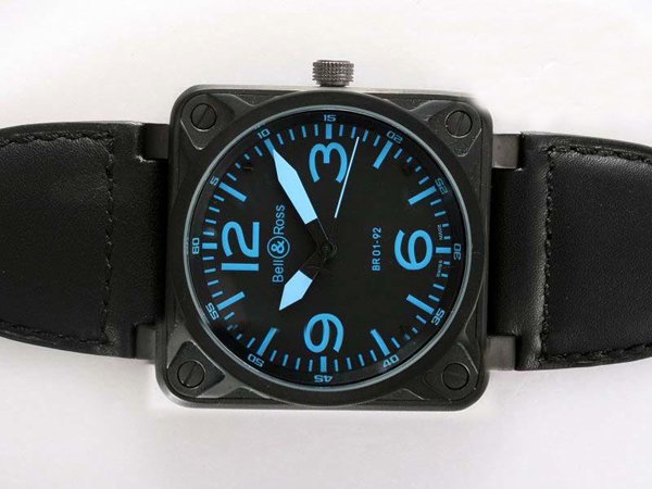 Bell Ross BR01-94 Limited editions BR01-92 Blue Rubber Black Dial 38x38mm Automatic Watch watches