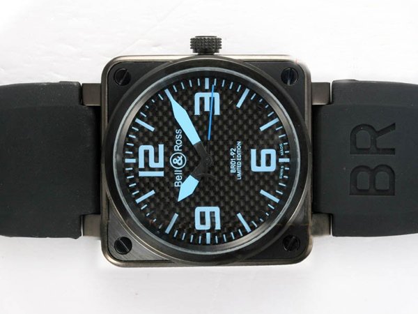 Bell Ross BR01-94 Limited editions BR01-92 Blue Rubber Midsize Square Automatic Watch watches