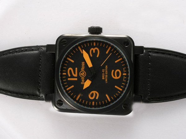 Bell Ross BR01-94 Limited editions BR01-92 Orange Leather Automatic Midsize Watch watches