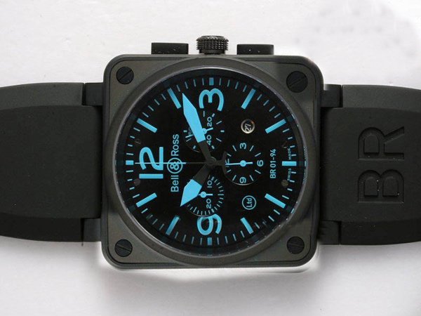 Bell Ross BR01-94 Limited editions BR01-94 Blue Midsize Quartz Chronograph PVD Bezel Watch watches