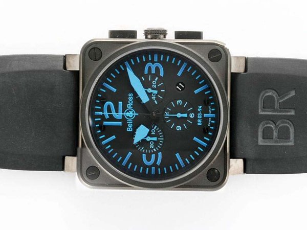 Bell Ross BR01-94 Limited editions BR01-94 Blue PVD Bezel Midsize Quartz Chronograph Watch watches