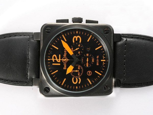 Bell Ross BR01-94 Limited editions BR01-94 Orange Quartz Chronograph PVD Bezel Watch watches