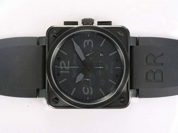 Bell Ross BR01-94 Limited editions BR01-94 Phantom Black Dial Quartz Chronograph PVD Bezel Watch watches