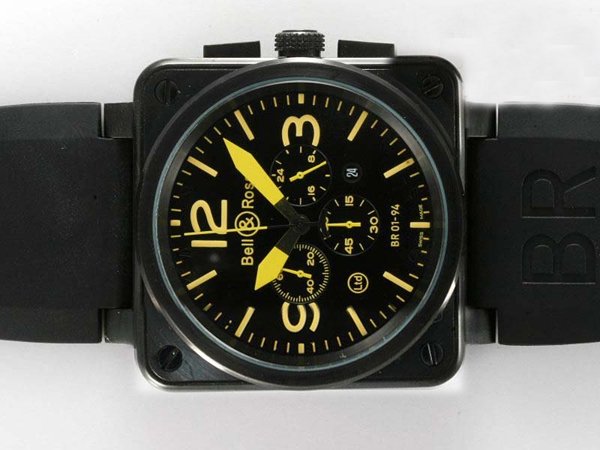 Bell Ross BR01-94 Limited editions BR01-94 Yellow Rubber 46x46mm Black Dial Watch watches