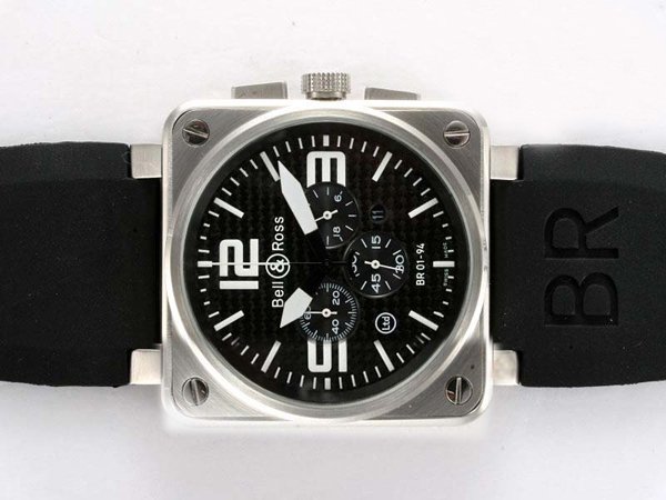 Bell Ross BR01-94 Titanium BR01-94 Titanium Black 46x46mm Black Dial Quartz Chronograph Watch watches