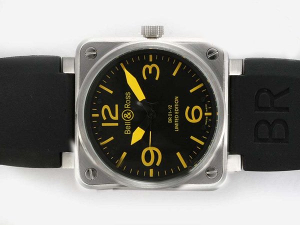 Bell Ross BR01-94 Titanium BR01-94 Titanium Orange Black Dial Square Automatic Watch watches
