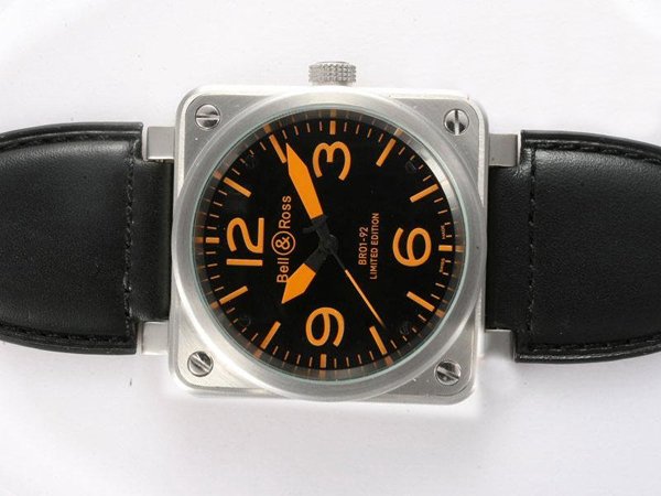Bell Ross BR01-94 Titanium BR01-94 Titanium Orange Square Automatic Midsize Watch watches