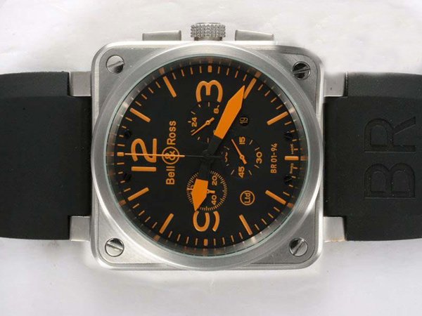 Bell Ross BR01-94 Titanium BR01-94 Titanium Square Stainless Steel Case Black Dial Watch watches