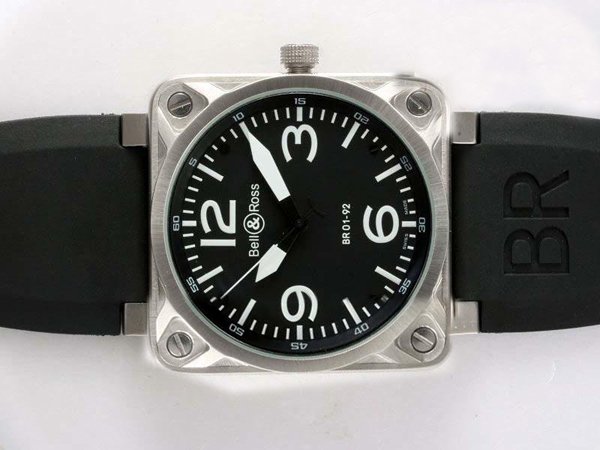 Bell Ross BR01-96 Big Date BR01-96 Big DATE Black Dial Square Black Dial Watch watches