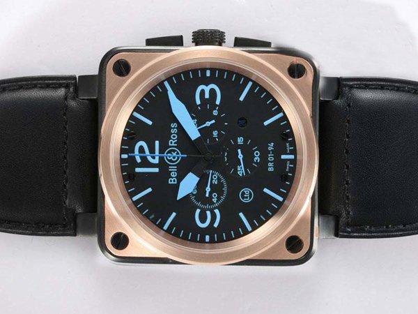 Bell Ross BR01 Gold Carbon BR 01-94 Chrono Midsize Quartz Chronograph Square Watch watches