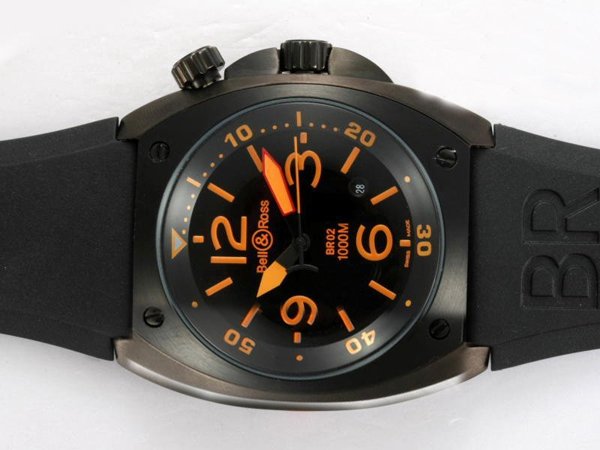 Bell Ross BR02 BR02 Carbon Finish PVD Case 44mm Midsize Watch watches