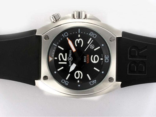 Bell Ross BR02 BR02 Steel 44mm Stainless Steel Case Black Dial Watch watches
