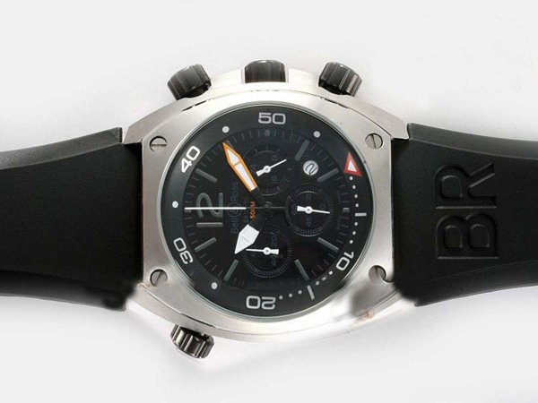 Bell Ross BR02 BR02 Steel Black Dial Quartz Chronograph 44mm Watch watches