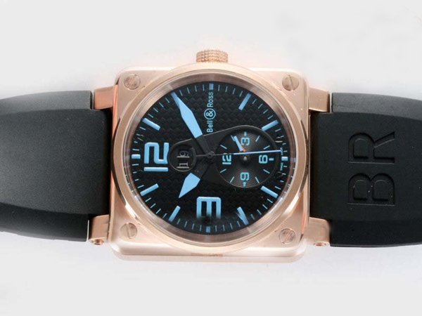 Bell Ross BR03-94 BR 03-51 GMT Stainless Steel with Rose Gold Bezel Automatic Midsize Watch watches