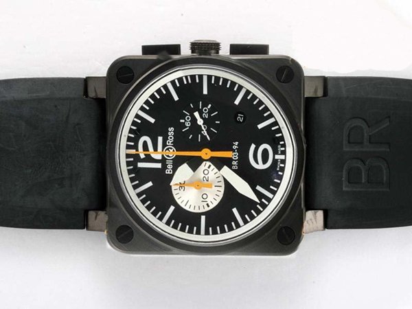 Bell Ross BR03-94 BR 03-94 Black White PVD Case 42x42mm Black Dial Watch watches