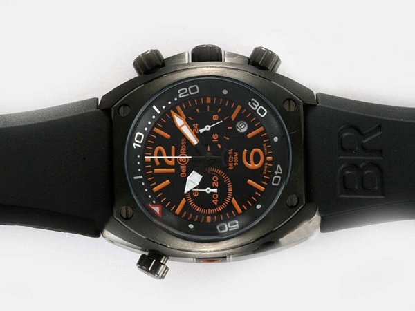 Bell Ross Chronograph BR02-94 Black Dial PVD Case 44mm Watch watches