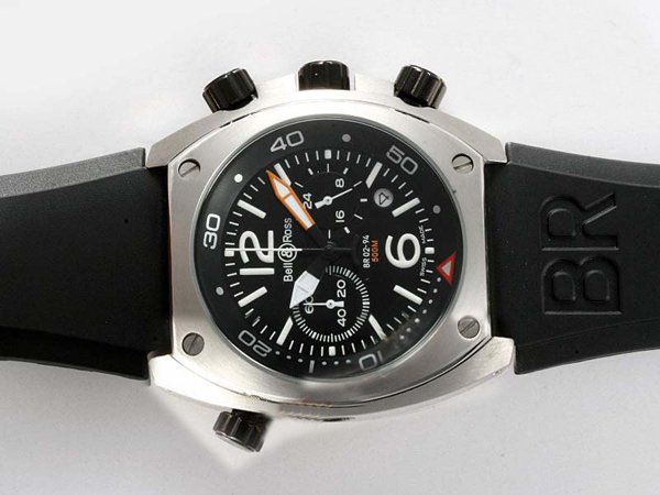 Bell Ross Professional Space 3 SPACE 3 Black Black Rubber Strap Midsize Watch watches