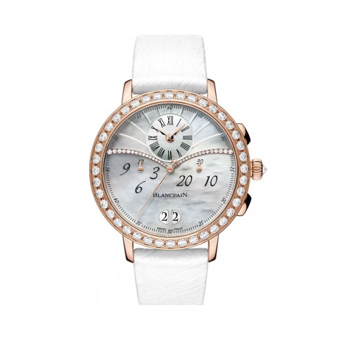 Blancpain Chronographe Mother of Pearl Dial Rose Gold Diamond Ladies Watch 3626-2954-58A watches