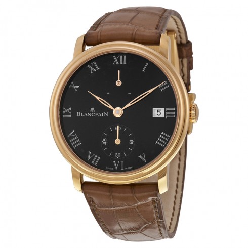 Blancpain Villeret 8 Days Black Dial Black Leather Men's Watch 6614-3637-55B watches
