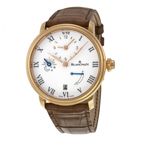 Blancpain Villeret Half Timezone Automatic White Dial 18kt Rose Gold Men's Watch 6661-3631-55B watches