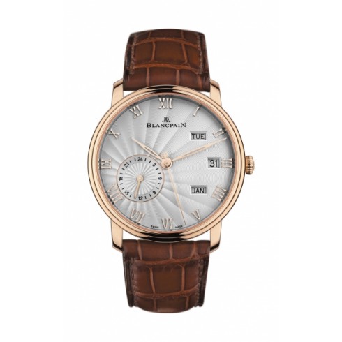 Blancpain Villeret Silver Dial 18kt Rose Gold Brown Leather Men's Watch 6670-3642-55B watches