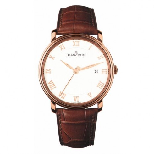Blancpain Villeret White Dial 18kt Rose Gold Brown Leather Men's Watch 6651-3642-55B watches