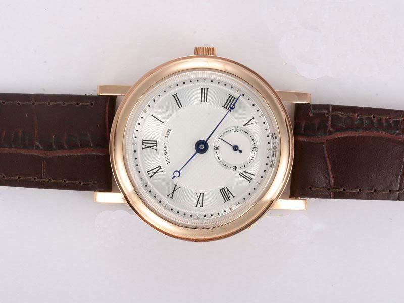 Breguet Classique 5907BR12984 Round Mens Brown Crocodile Leather Strap Watch watches