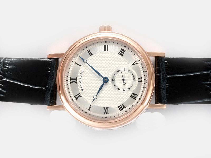 Breguet Classique 5907BR12984 White Dial Black Crocodile Leather Strap Round Watch watches