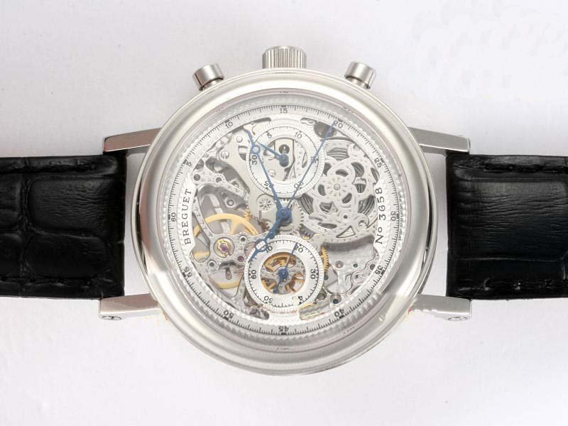 Breguet Classique 7637ER/10/9ZU White Dial Black Crocodile Leather Strap Watch watches