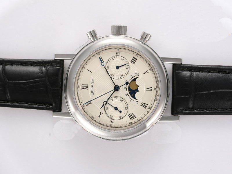 Breguet Classique Chronograph 5947BB/12/9V6 40mm Black Crocodile Leather Strap White Dial Watch watches