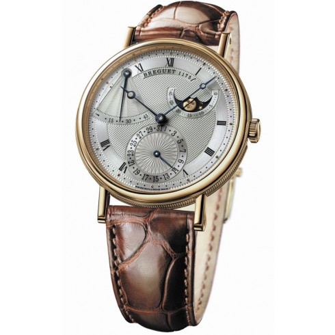 Breguet Classique Power Reserve Silver Dial 18kt Yellow Gold Brown Leather Men's Watch 7137BA119V6 watches