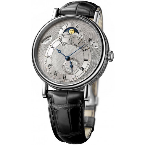 Breguet Classique Silver Dial 18kt White Gold Black Leather Men's Watch 7337BB1E9V6 watches