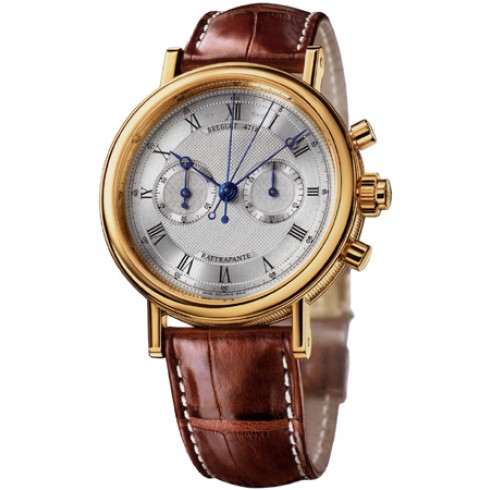 Breguet Classique Silver Dial 18kt Yellow Gold Brown Leather Men's Watch 5947BA129V6 watches